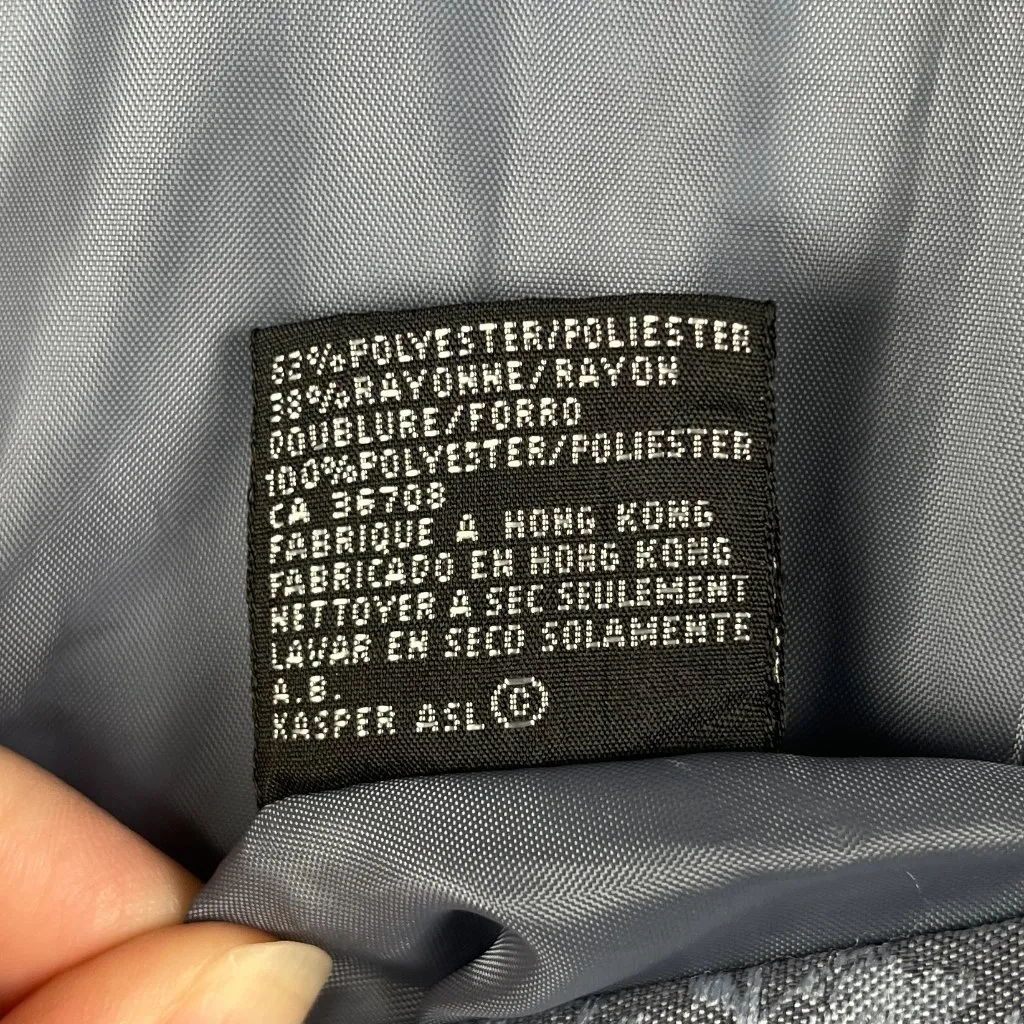 Kasper ASL Sheath Dress Women’s 6P Metallic Gray Floral Jacquard Vintage 80s 90s - Image 9