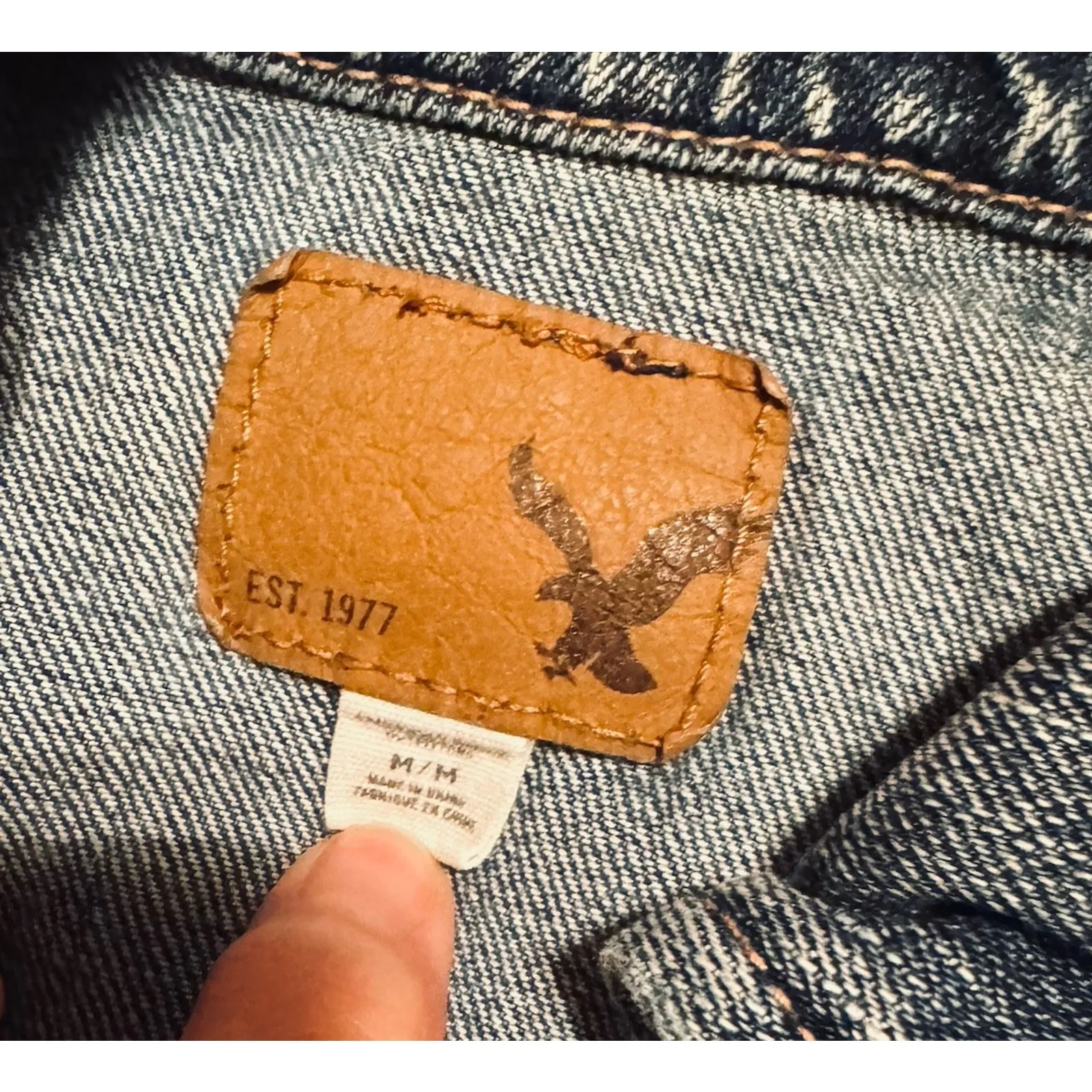 American Eagle Distressed Denim Vest Womens M Blue Jean Grunge Y2K 100% Cotton - Image 3