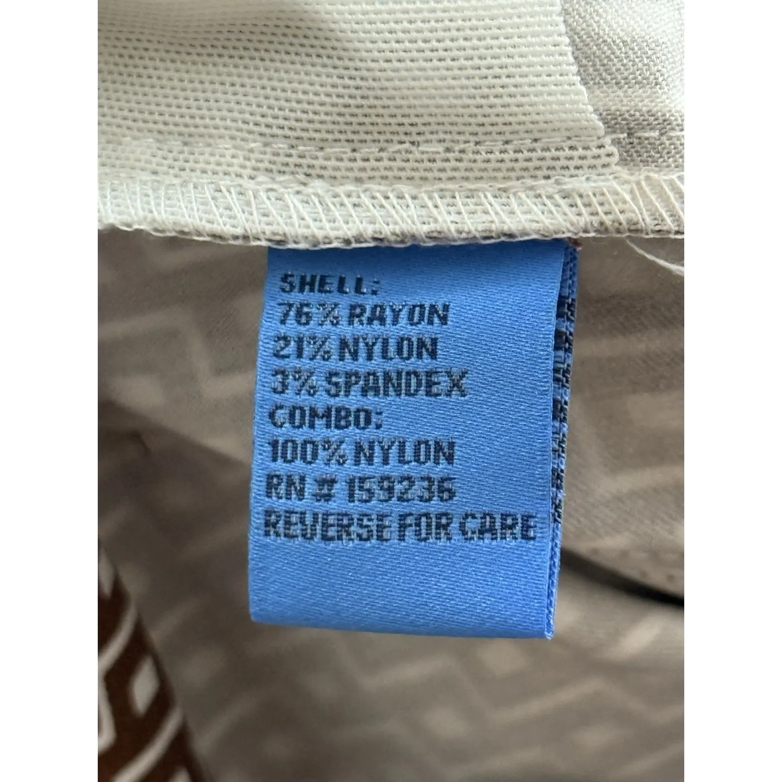 NWT J MCLAUGHLIN Maisie Pant 6 Brown White Geometric Pull On Classic Preppy Fall - Image 5