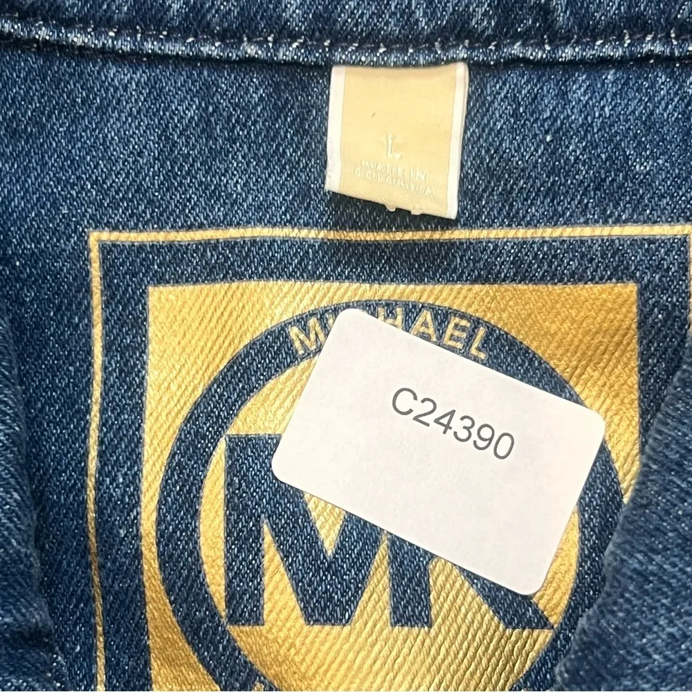 Michael Michael Kors Women's Denim Gold Button Jacket Size Large SKU#C24390 - Image 2