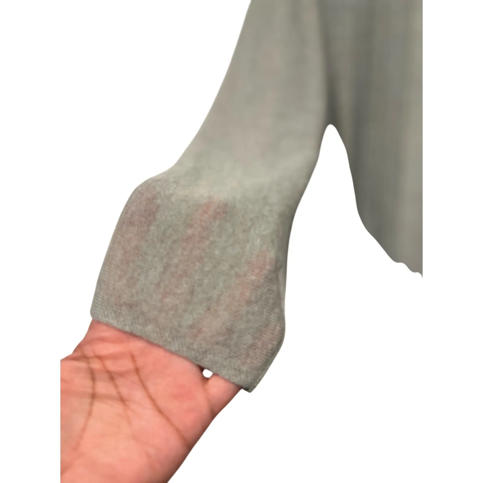 Womens Korean Designer Long Sheer Knit Open Cardigan Mint Green Blue Medium - Image 5