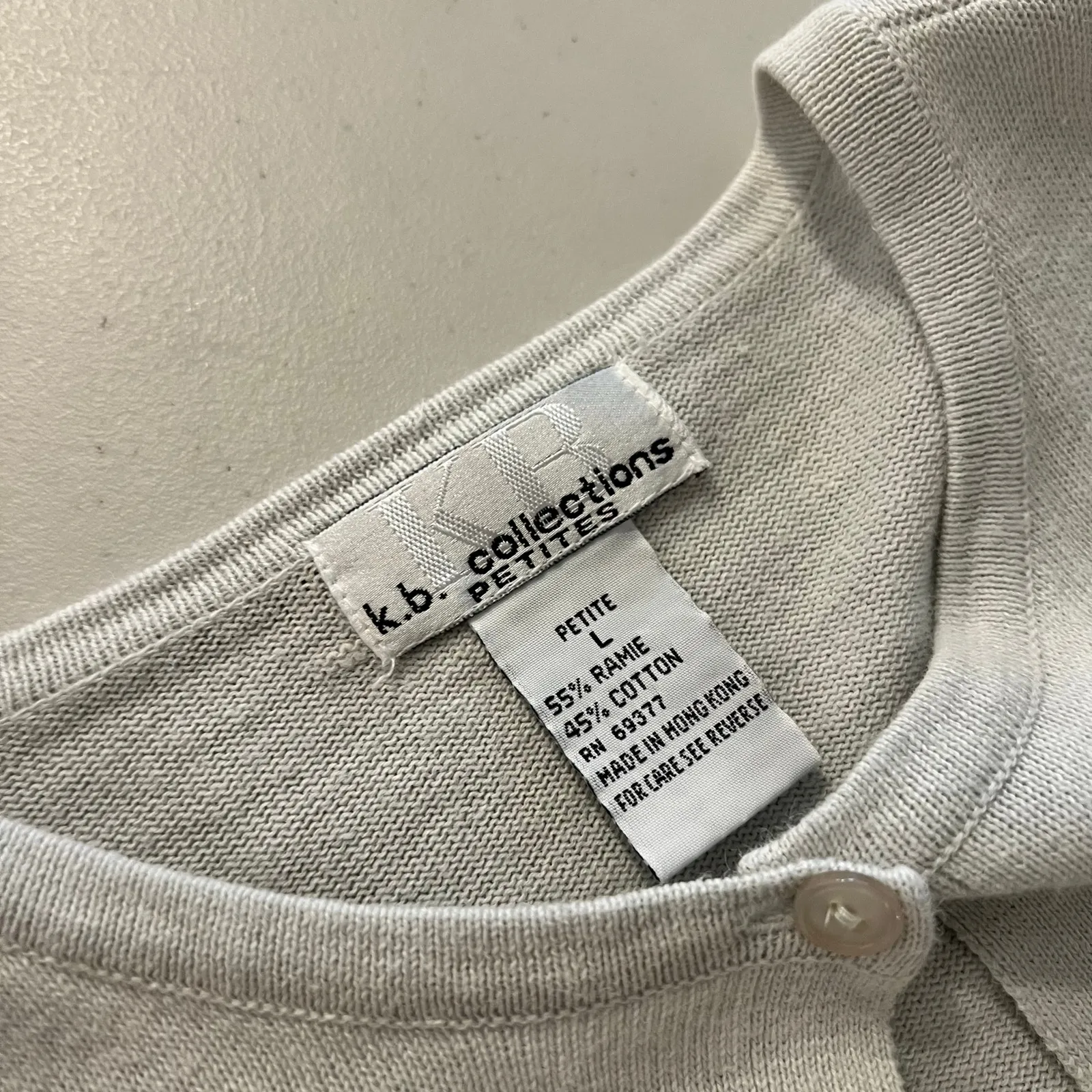 Vintage 90s Cream Floral Embroidered Cotton Cardigan Sweater Size Large Pink - Image 6