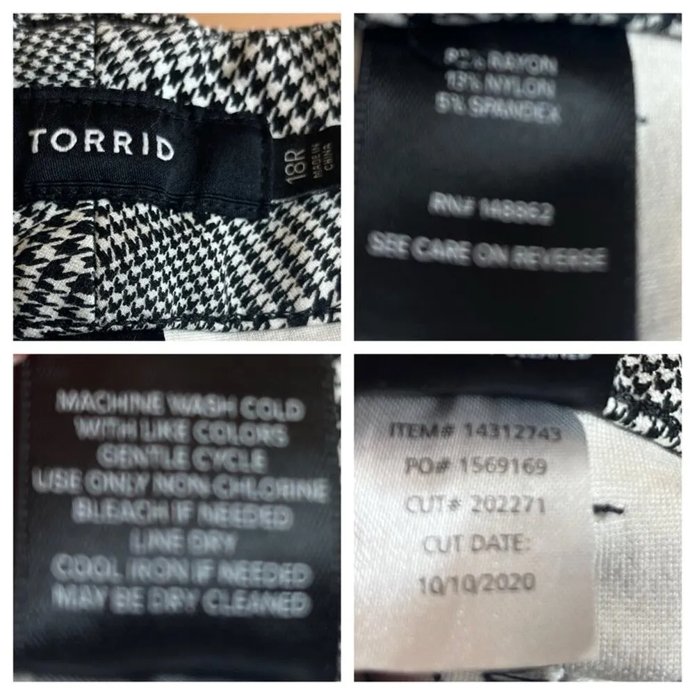Torrid Pants Ponte Knit Stretch Mid Rise Bootcut Black Plaid Women Plus Size 18 - Image 9