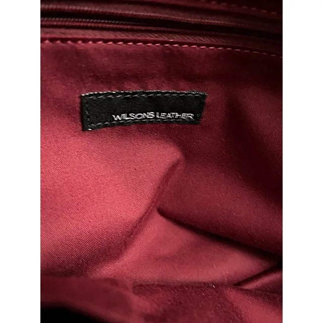 Wilsons Leather Burgandy Purse‎ Genuine Leather Roomy Sturdy Fall Elegant Luxe - Image 3