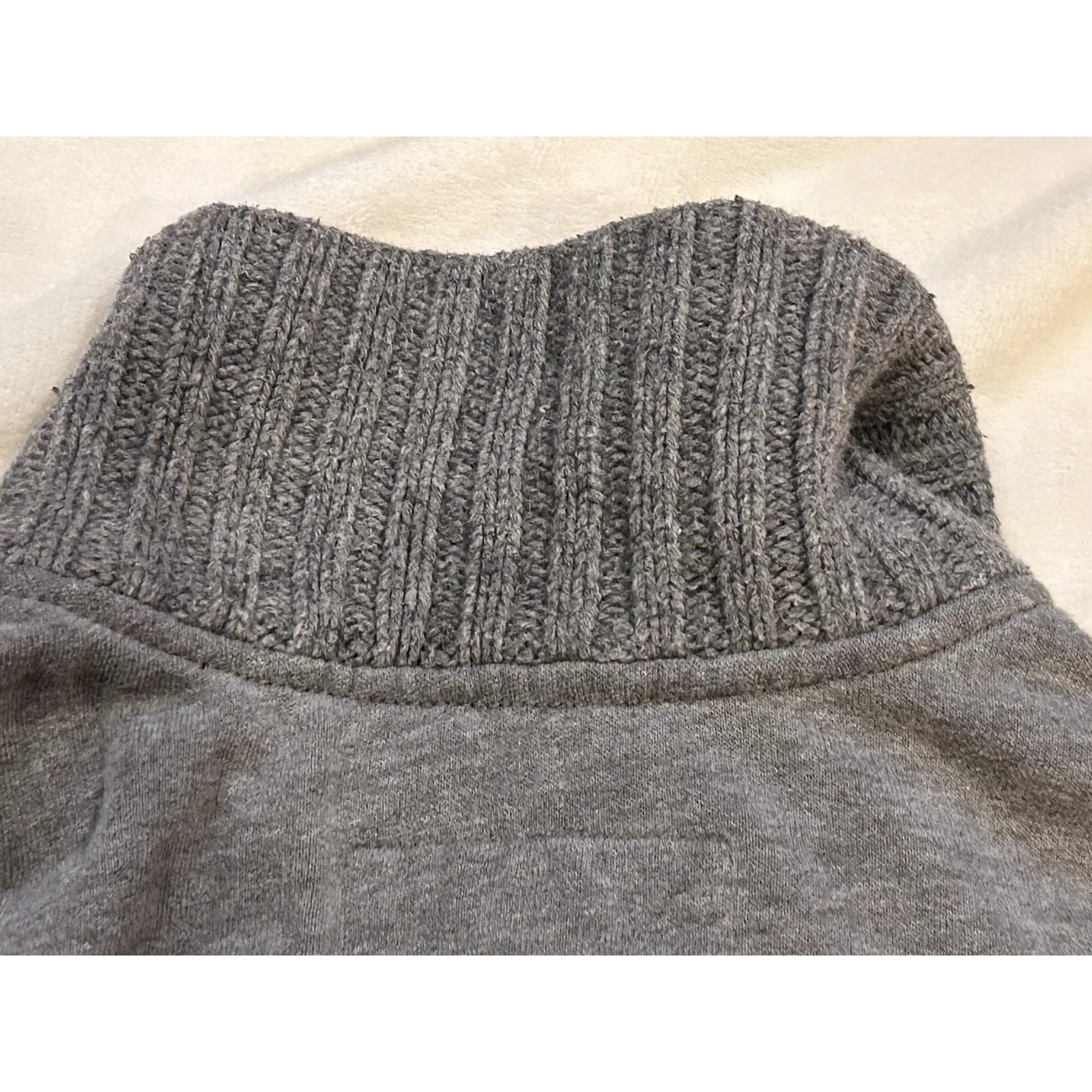 Y2K Hollister Womens Henley Hoodie Cardigan Size L Gray‎ Button Up Jacket Preppy - Image 4