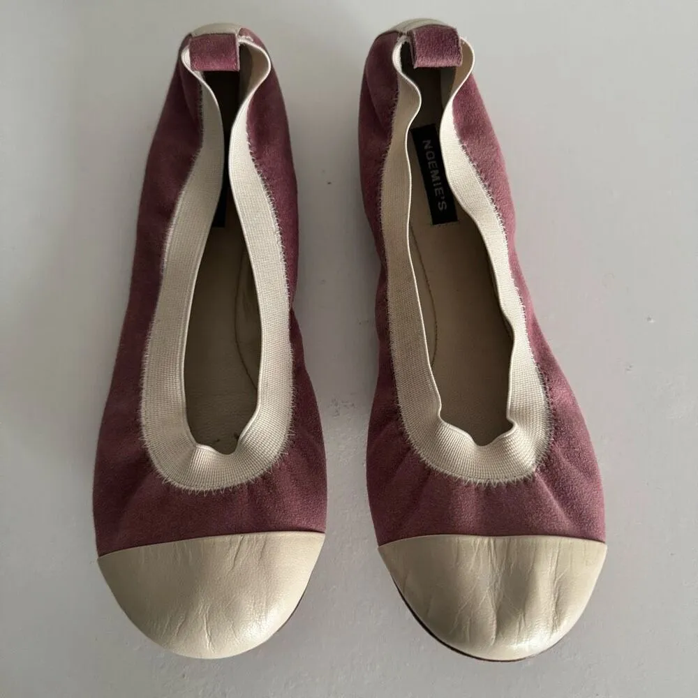 Noemie Balletcore Pink Suede Leather Flats Pink Size 6 - Image 5