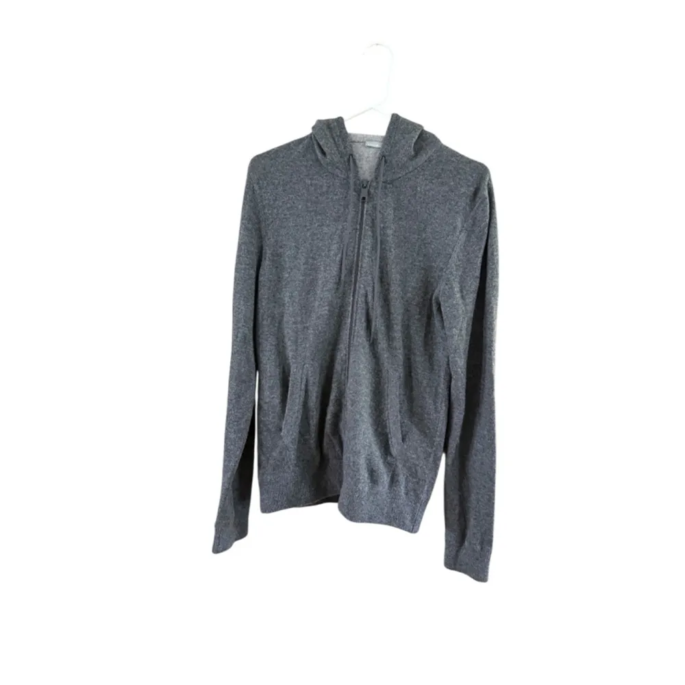 Vince Cashmere Full Zip Hoodie Dark Grey Women Small - Image 11
