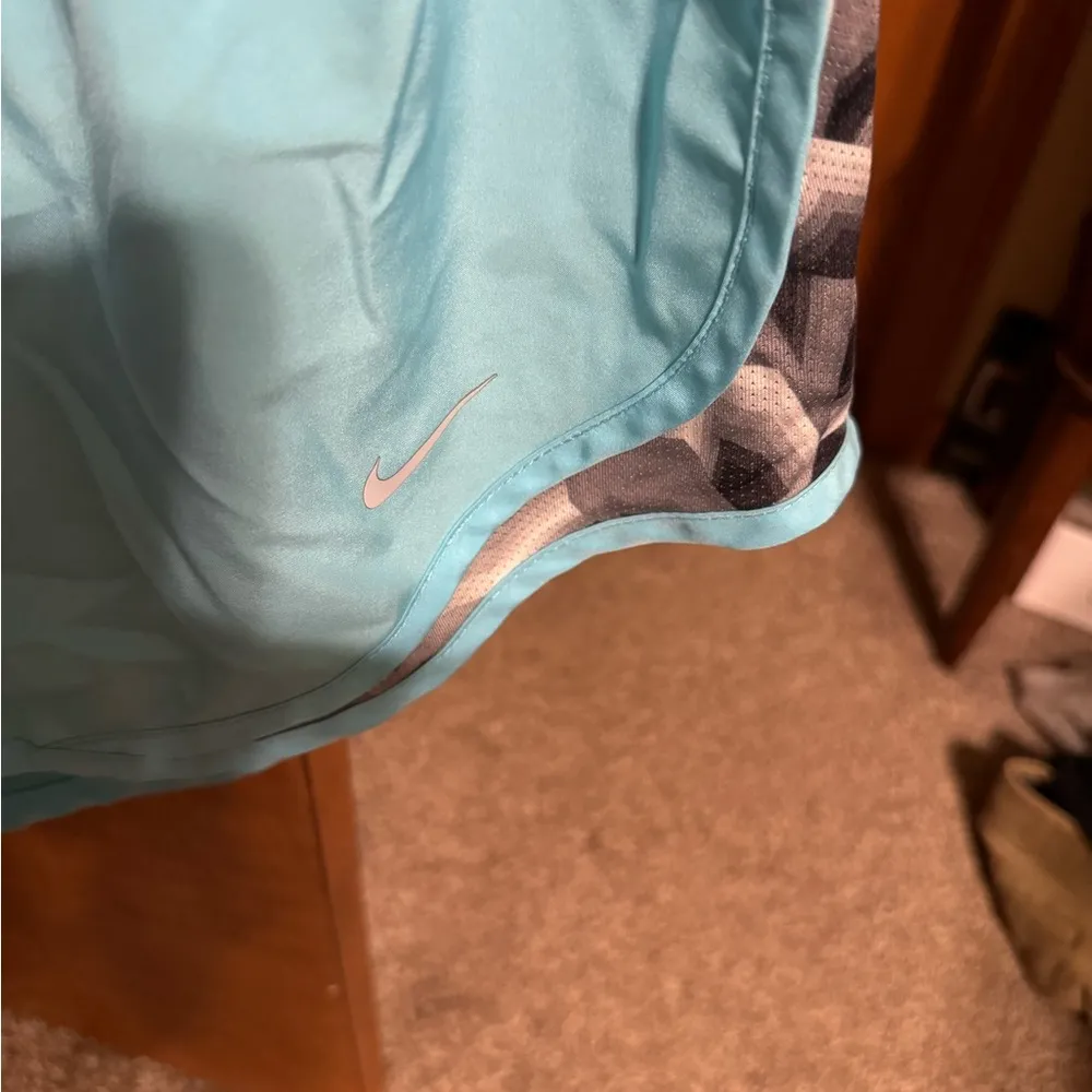 Nike dry fit light blue running shorts with liner - Image 3