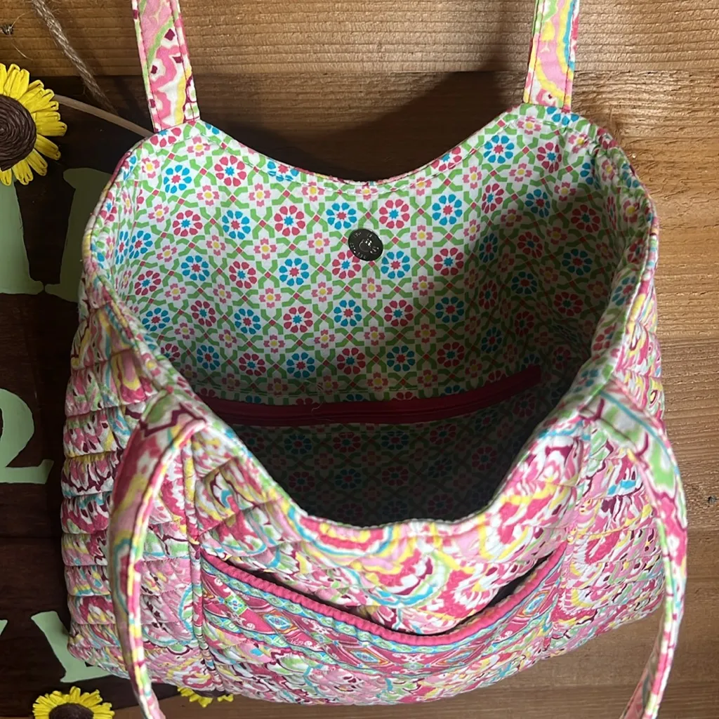 Vera Bradley Capri Melon Tote Bag Purse Pocket Preppy Paisley Print Quilt Retire - Image 5