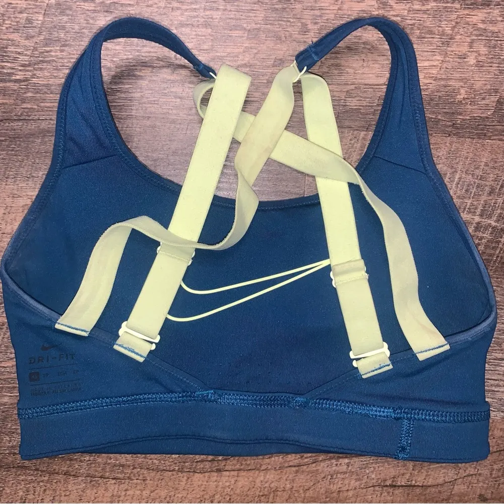 Nike Sports Bra Women Small Teal Just Do It Coverage Strappy Crisscross Back XS - Image 6