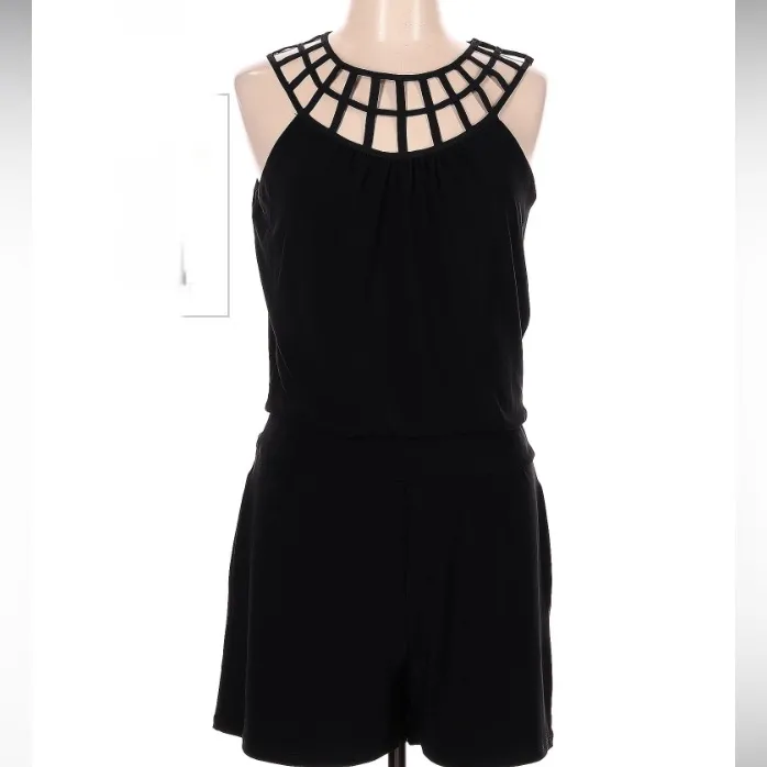 Size 2 Romper Lattice Caged Neckline White House Black Market NWT WHBM - Image 5