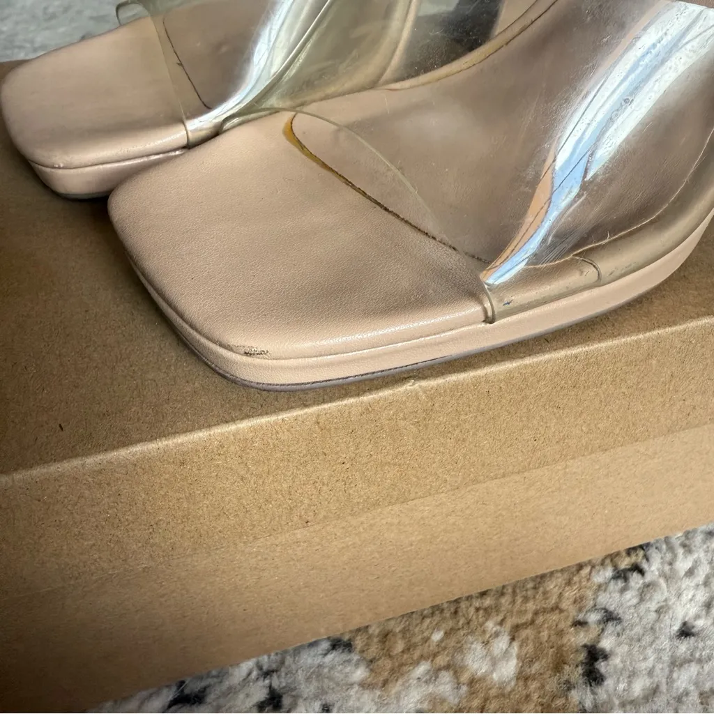 Steve Madden Lipa Clear and Nude Block Heels - Image 6