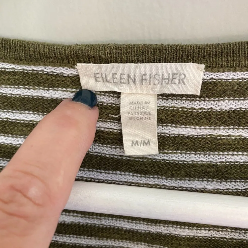 Eileen Fisher Striped Boat Neck Sweater - Image 3