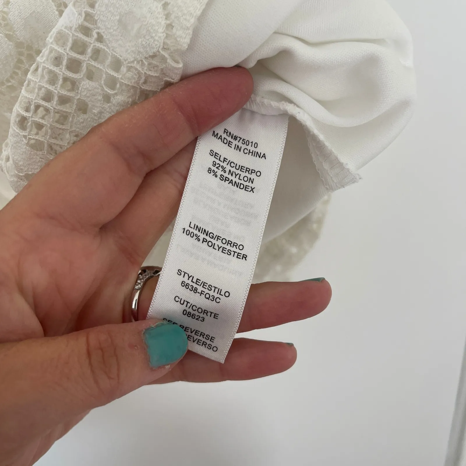 City Triangles Ivory Lace V-neck Skater‎ Dress Juniors Size 11 - Image 6