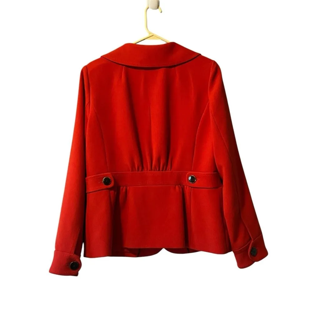 Victor Alfaro French Red Blazer Buttons Size 12 Career Professional Classic VTG‎ - Image 2