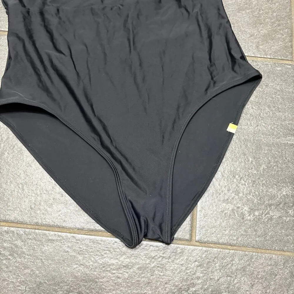 Nordstrom Summersalt Black Mesh Free Style One Piece Swimsuit SZ 14 Open Back - Image 4