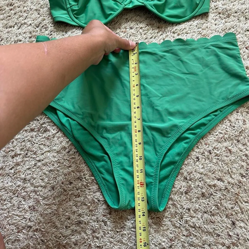 RHODE x Target Green Scallop Trim Two-Piece Swimsuit Women's Sz XL Bottom/L Top - Image 6