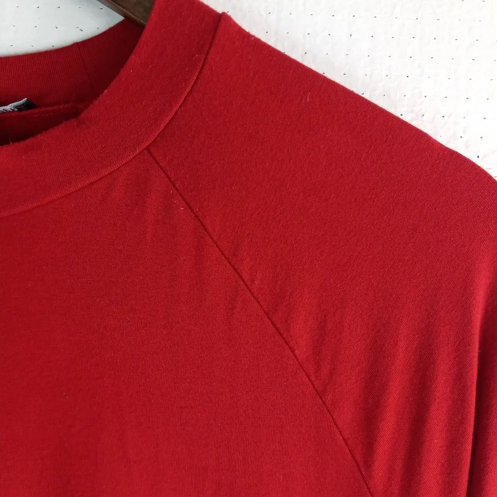 Eileen Fisher M Long Sleeved Crew Neck Popover Raglan Shift Dress in Maroon - Image 2