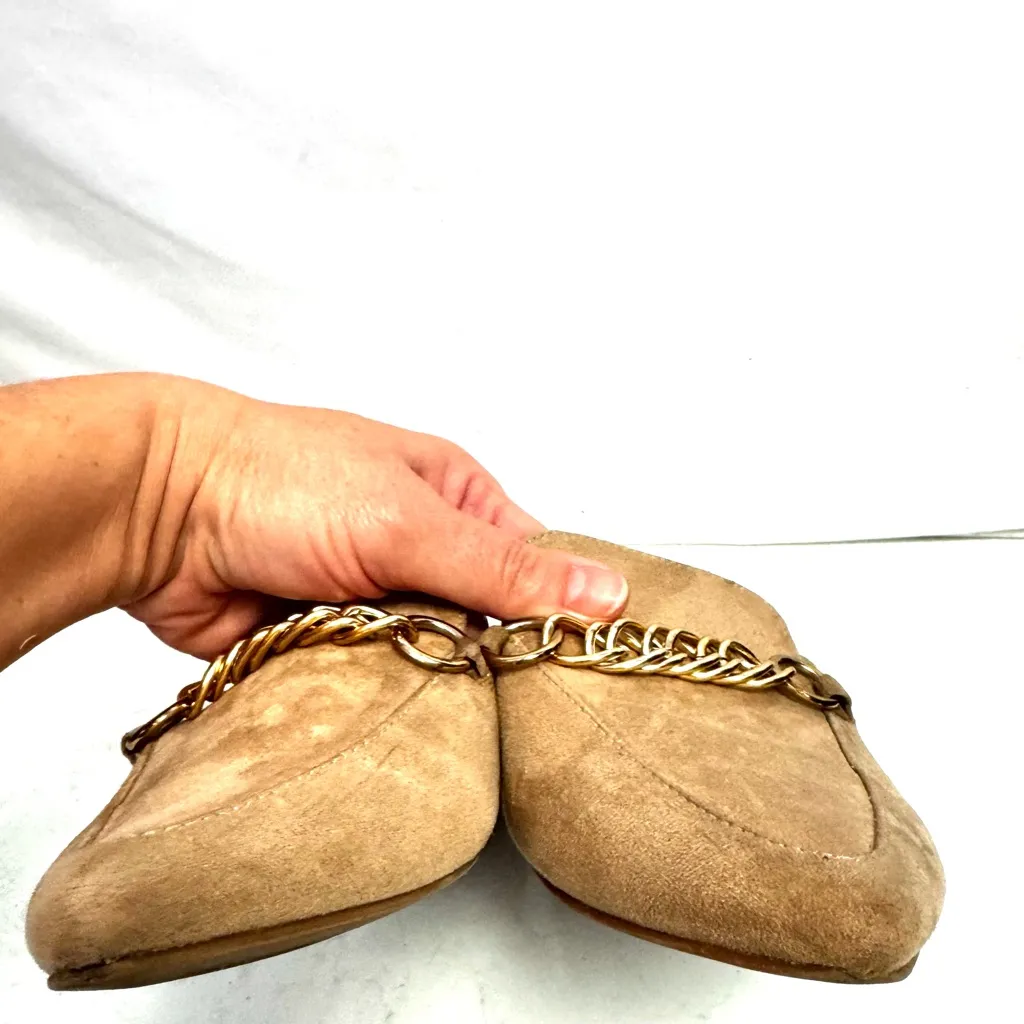 Steven Madden Favored Tan Chain Loafer Mules Flats - Image 2