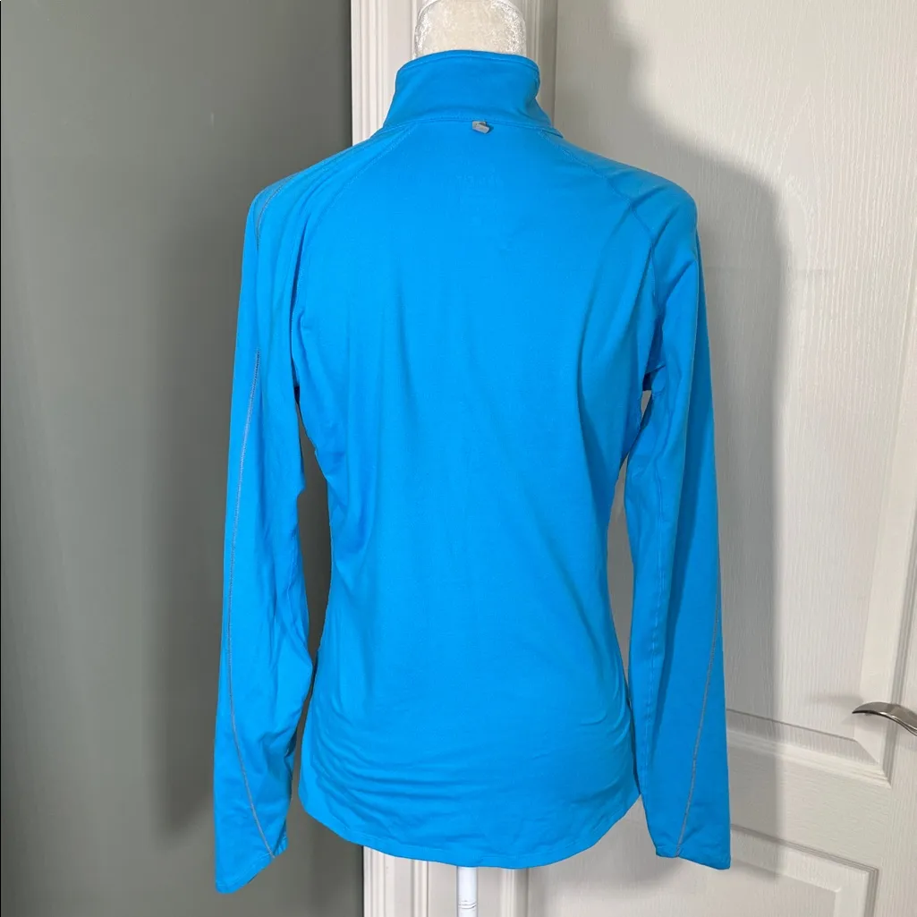 Nike Women's Bright Blue Quarter-Zip Pullover - Image 6