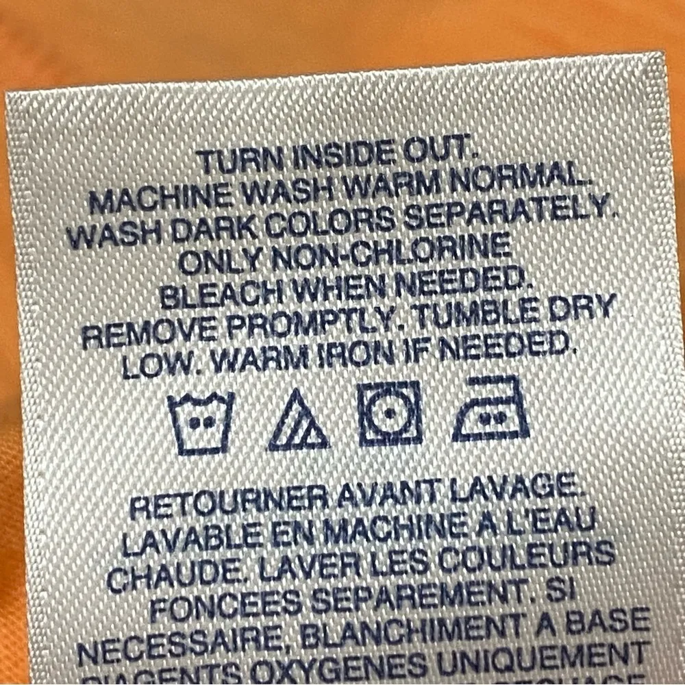 Lands’ End Peach Slub Knit Ruffle Hem Top XS Lightweight Boho Tee Shirt Orange - Image 7