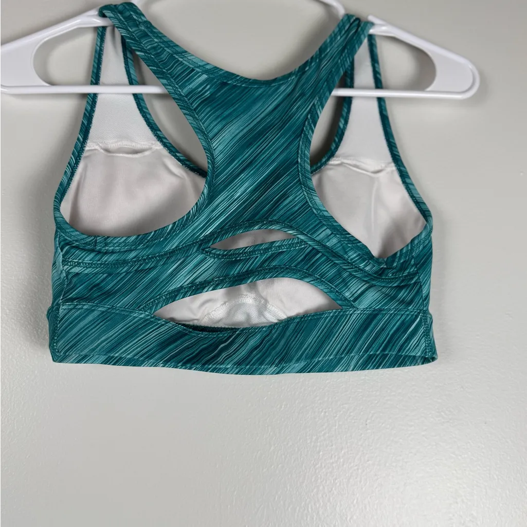 Xersion Striped Teal Sports Bra - Image 3