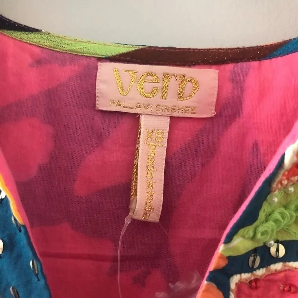 Anthropologie Verb Floral Beaded Babydoll Blouse NEW - Image 4