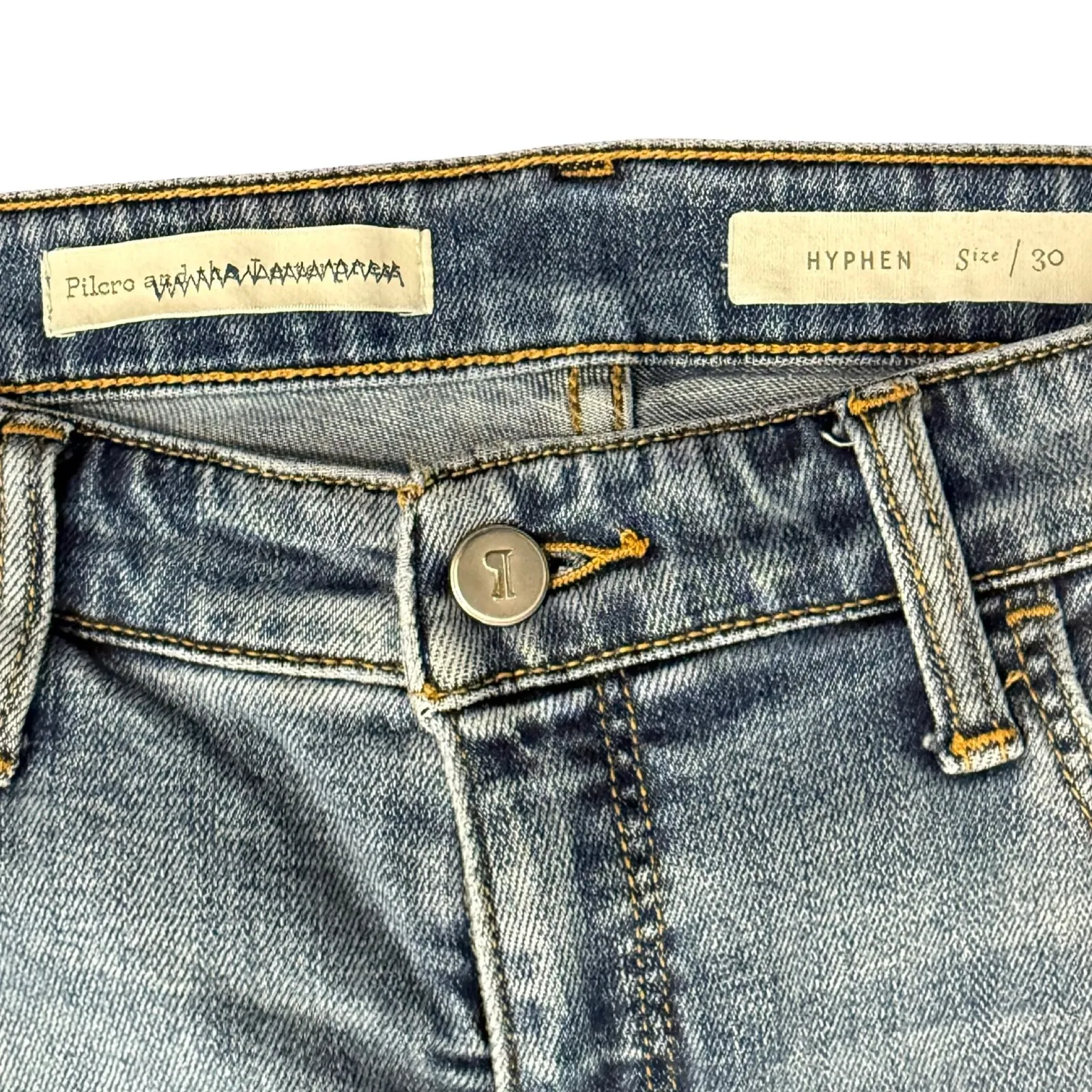 Pilcro Anthropologie Medium Wash Hyphen Stretch Slim Straight Jeans Size 30 - Image 2