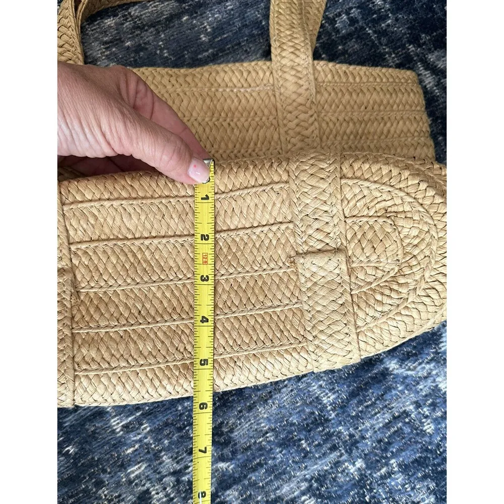 Draper James Everyday Woven Straw Shoulder Purse Natural Tote Bag Beach Resort - Image 8