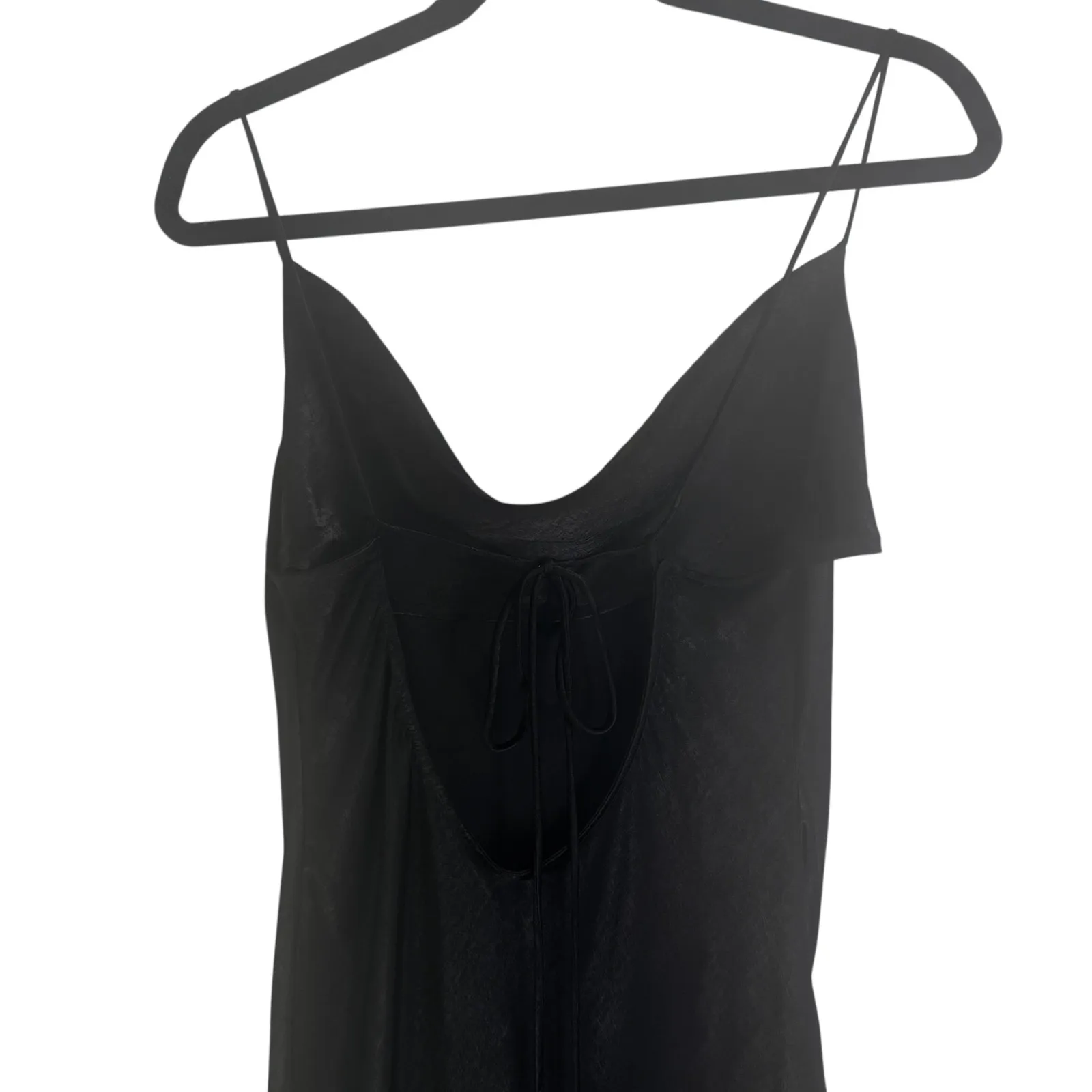 Resa River Dress in Black Large New Womens Lbd satin Long Slip Gown Lg L Revolve - Image 9