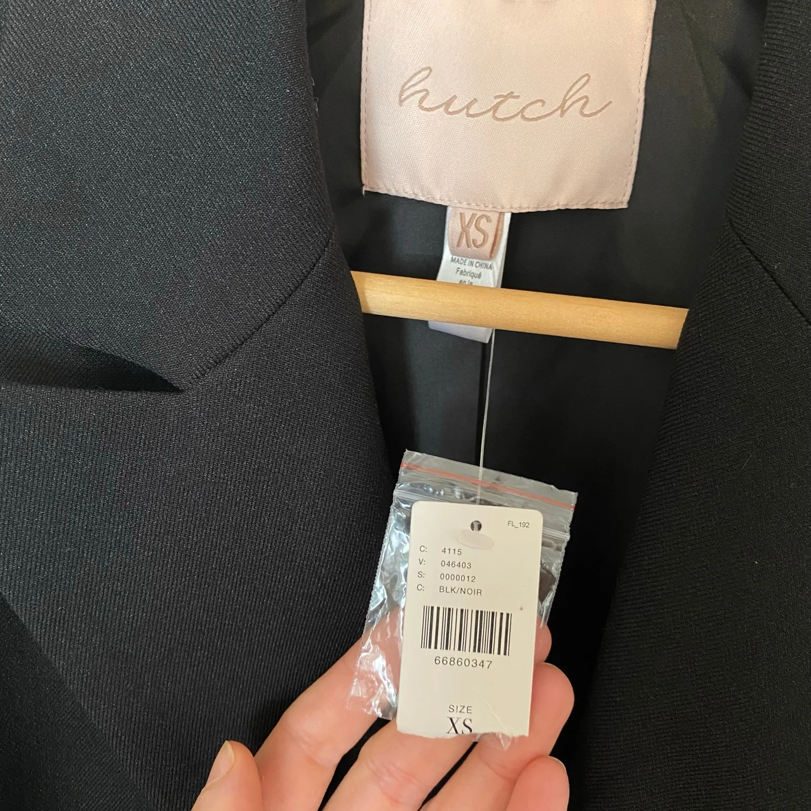 Hutch Anthropologie Double Breasted Longline Vest Womens Sz XS Black Career - Image 2