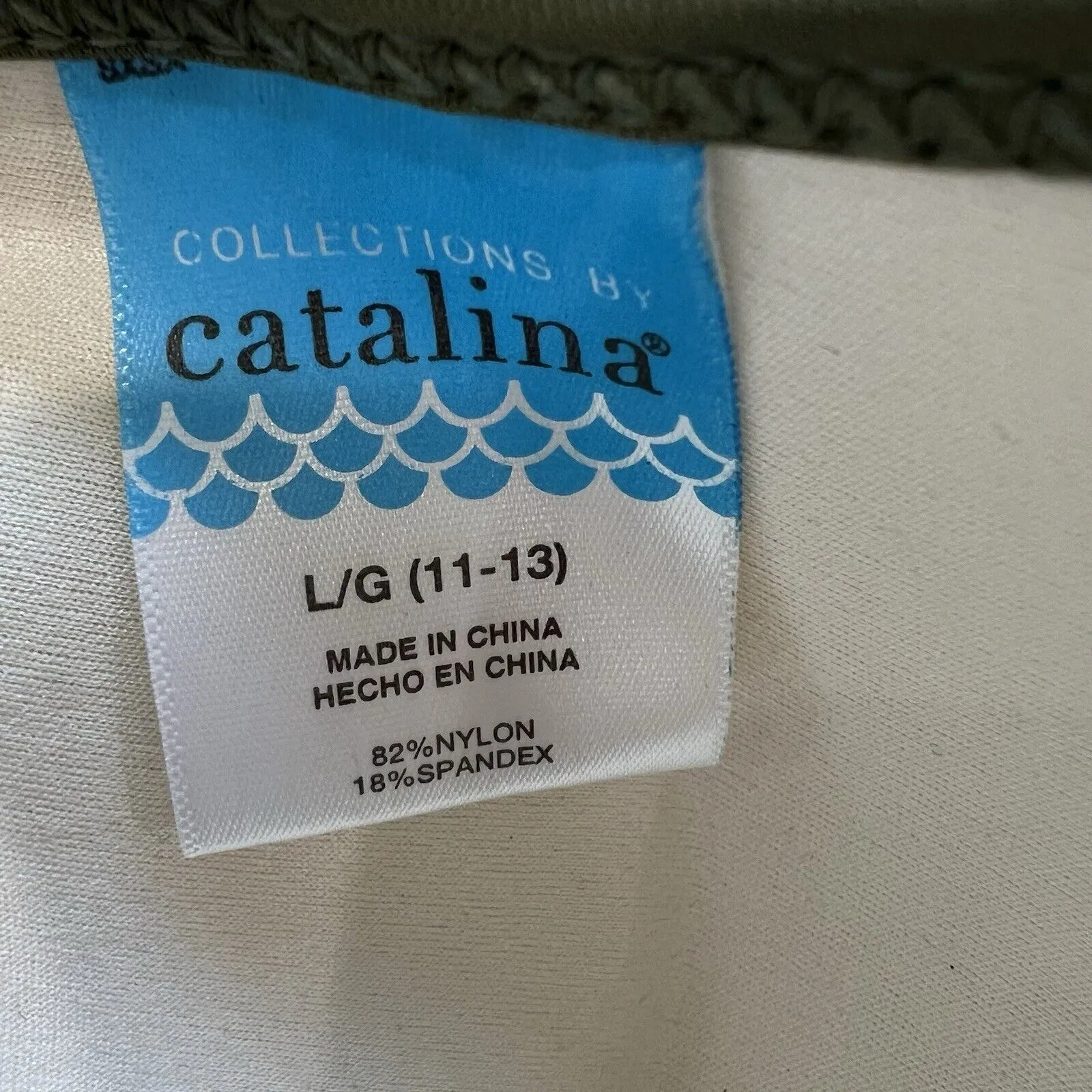 Catalina Swimwear Bikini Top Bra Size Large‎ 11/13 Olive Green Cushioned - Image 3