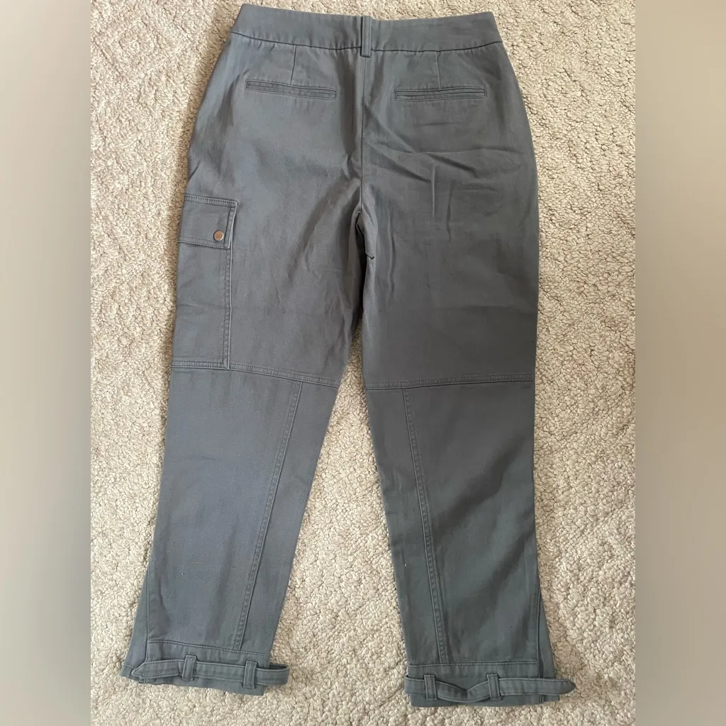 Reiss Tate High-Waisted Cargo Slim Trouser Ankle Pants Pockets Gray Preppy 6 - Image 7