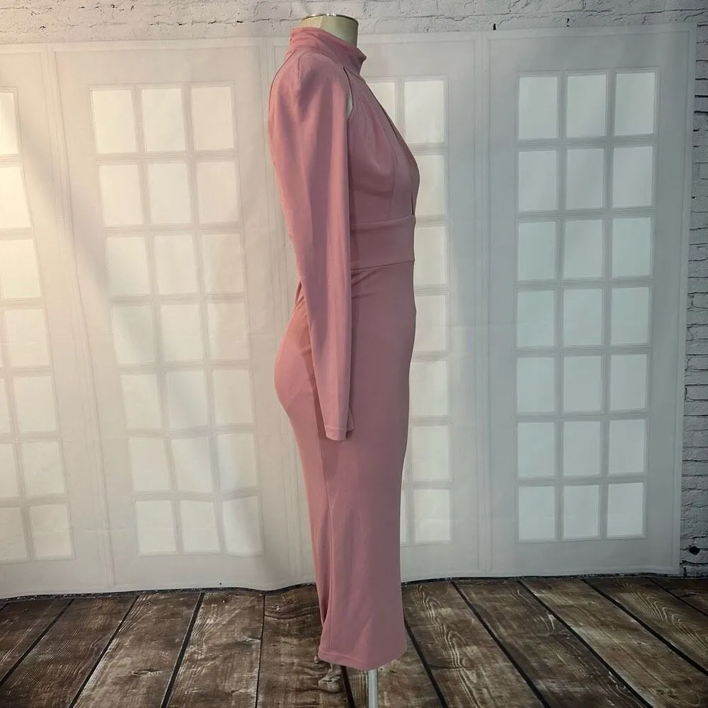 Daphne Joy Abyss by Abby High Neck Cutout Bodycon Dress Size M - Image 7