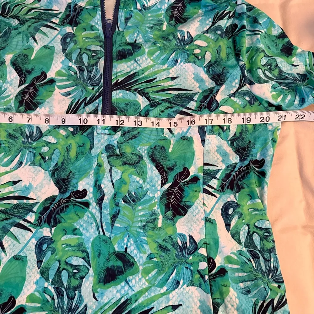 Tommy Bahama Azure Lagoon Women Size XL Long Sleeve Mock Neck 1/4 Zip Golf Shirt - Image 11