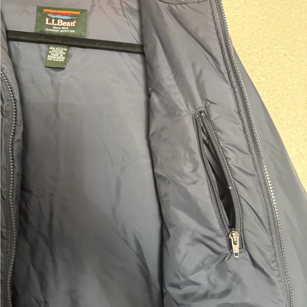 LL Bean Women's Polyester Full Zip Jacket Coat Navy Blue Size M thermoliteactive - Image 9