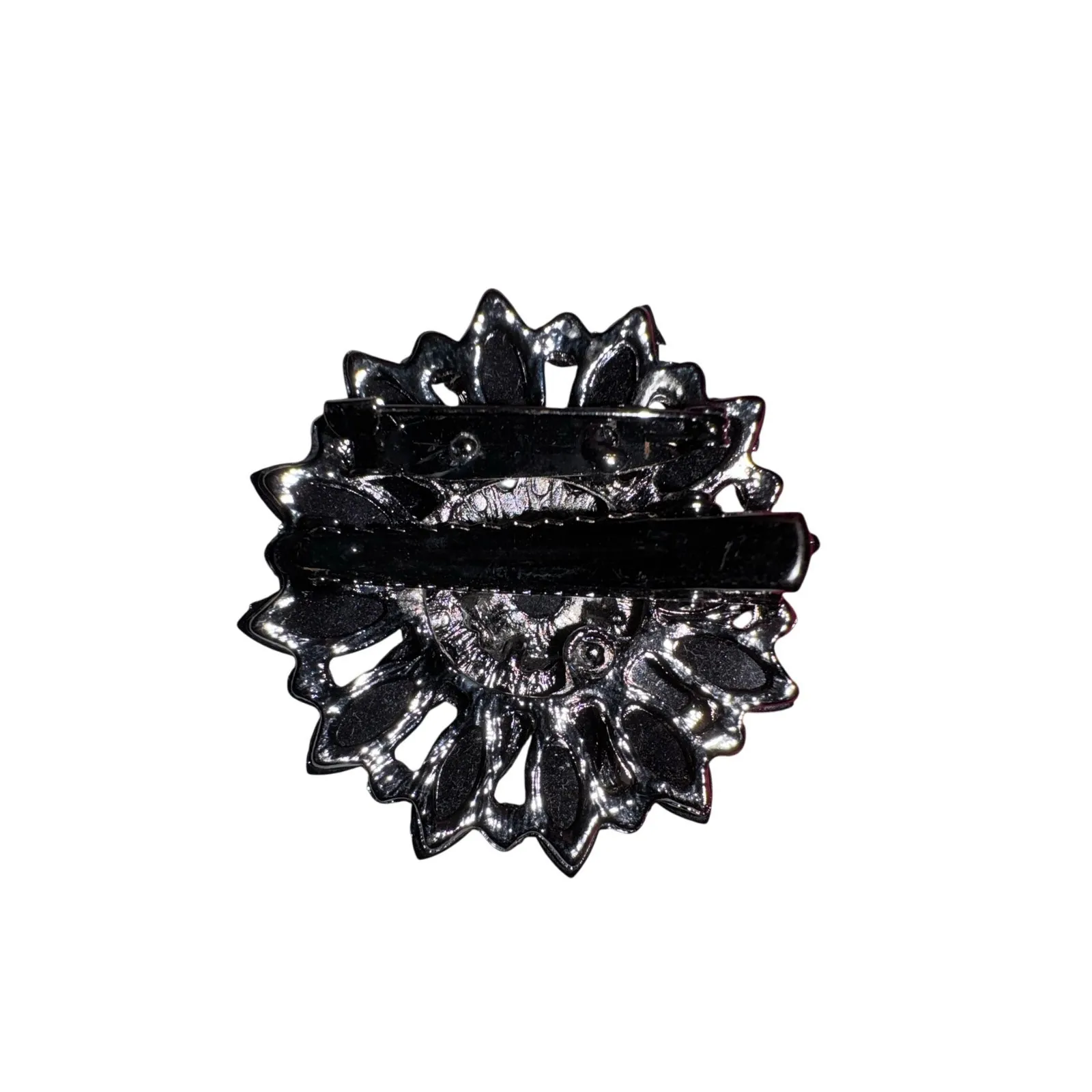 Brooch Black Diamond rhinestones / Vintage /EUC - Image 2