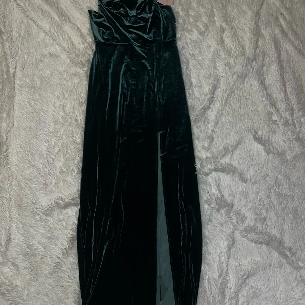 NWT Birdy Grey Ash Velvet Emerald Dark Green Bridesmaid Dress size Large - Image 3