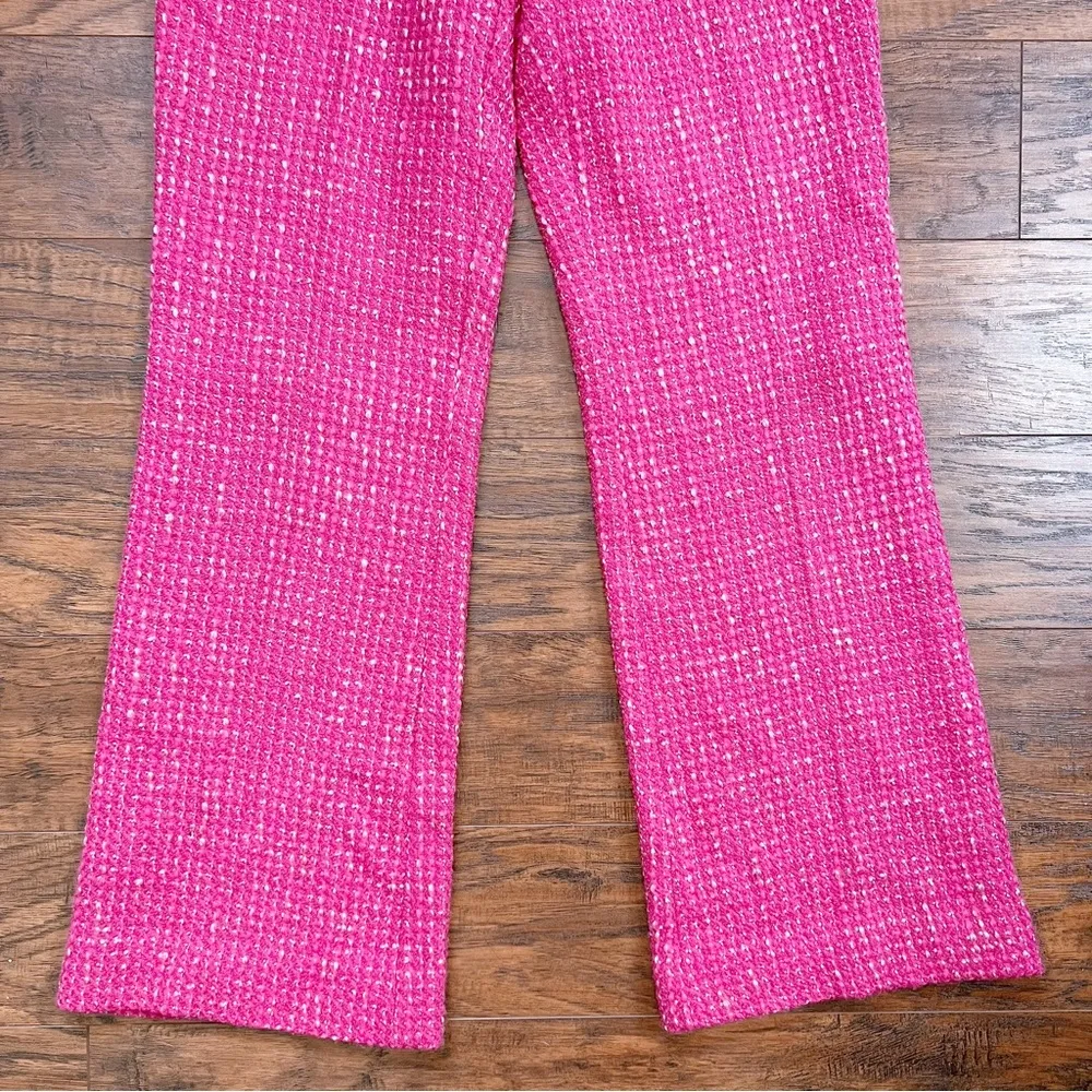 Trina Turk • vintage Y2K Didi Pant pink tweed flare low rise Barbie barbiecore - Image 8