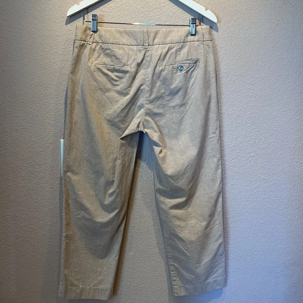 J. Crew Women’s Beige Tan Linen Cocktail Capri Pants City Fit Size 6 - Image 8