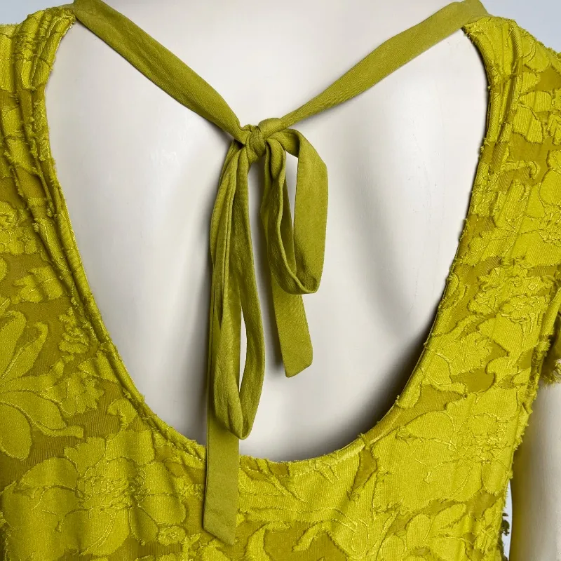 By Anthropologie Chartreuse Green Shabby Ruffle Mini Dress - Image 5