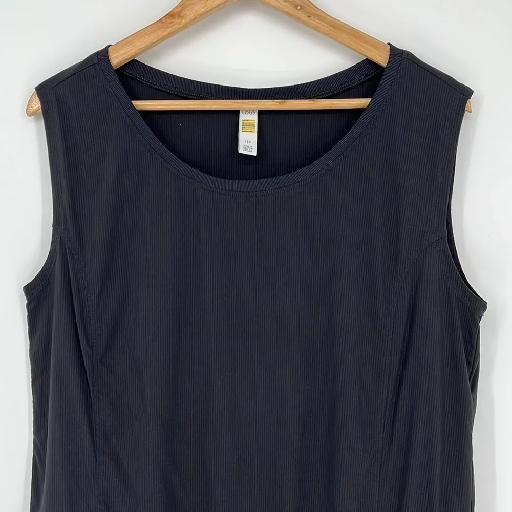 Lolë Sleeveless Black Dress with Pockets and Adjustable Waist Drawstring Size L - Image 2