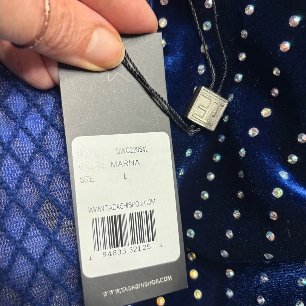 Tadashi Shoji Avi Rhinestone-embellished Velvet Gown. I - Image 11