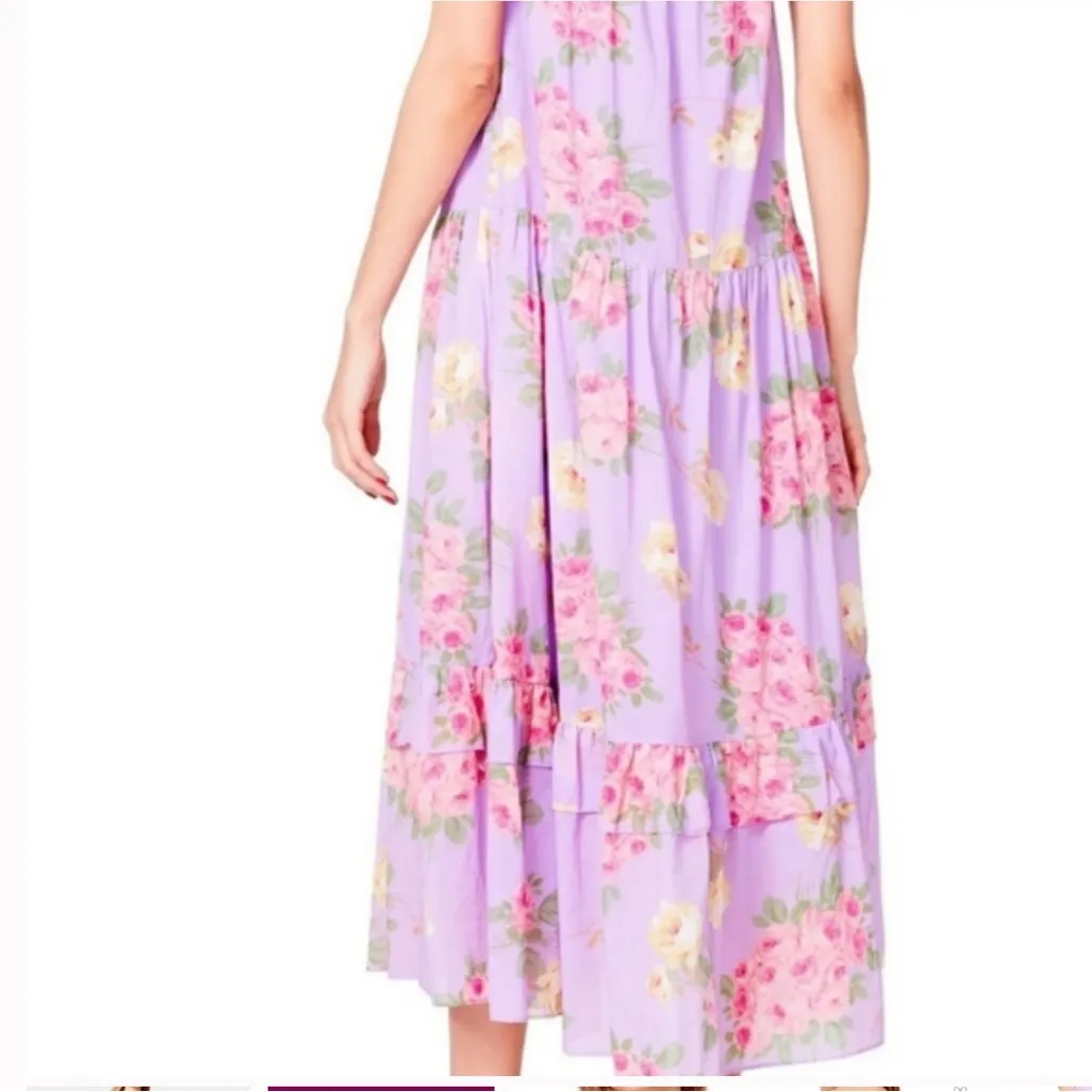 Betsey Johnson Cotton Bouquet Print Tiered Cottagecore Maxi Dress - Image 3