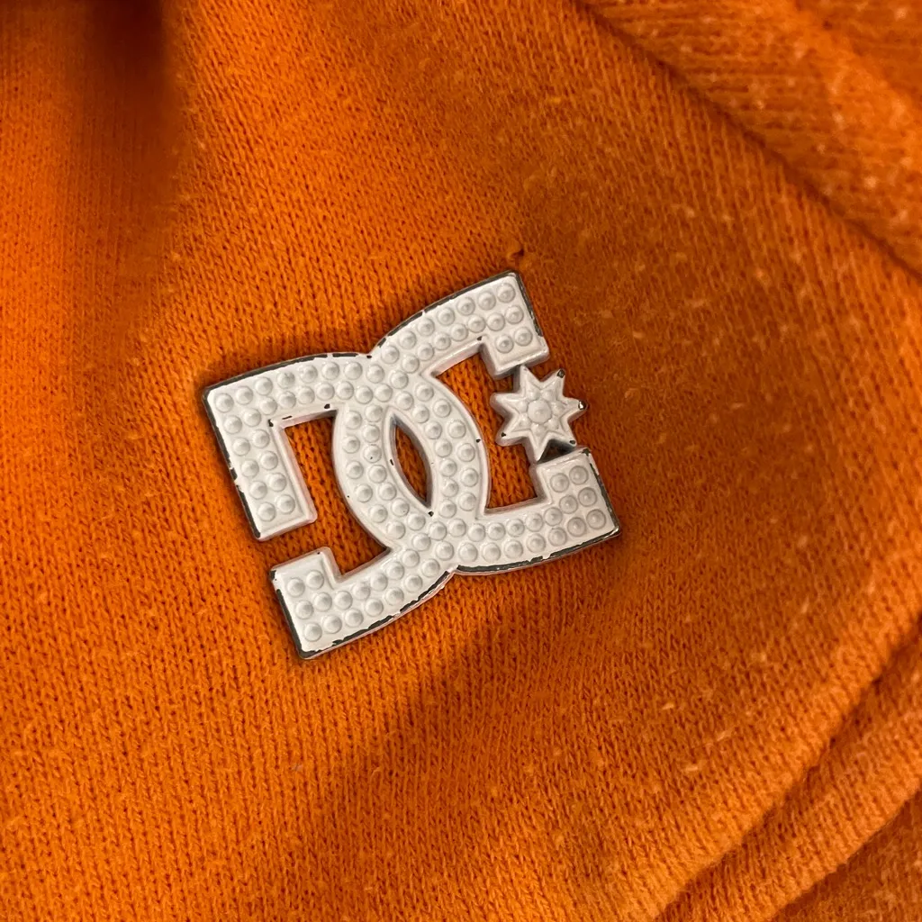 DC Women's Vibrant Orange and Teal Jacket hooded sweatshirt size Medium - Image 6