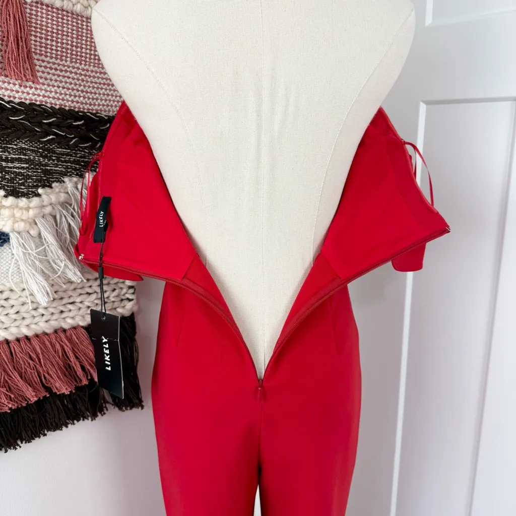 LIKELY Miller Jumpsuit Red Sz 2 NWT - Image 8
