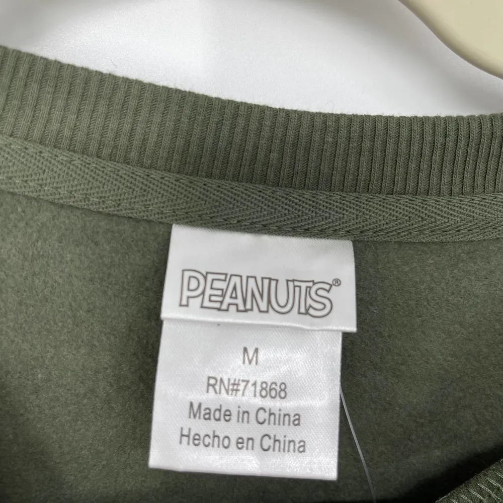PEANUTS SNOOPY FLEECE FEEL LINING GREEN WITH WHITE GRAPHIC LONG SLEEVE MEDIUM - Image 28