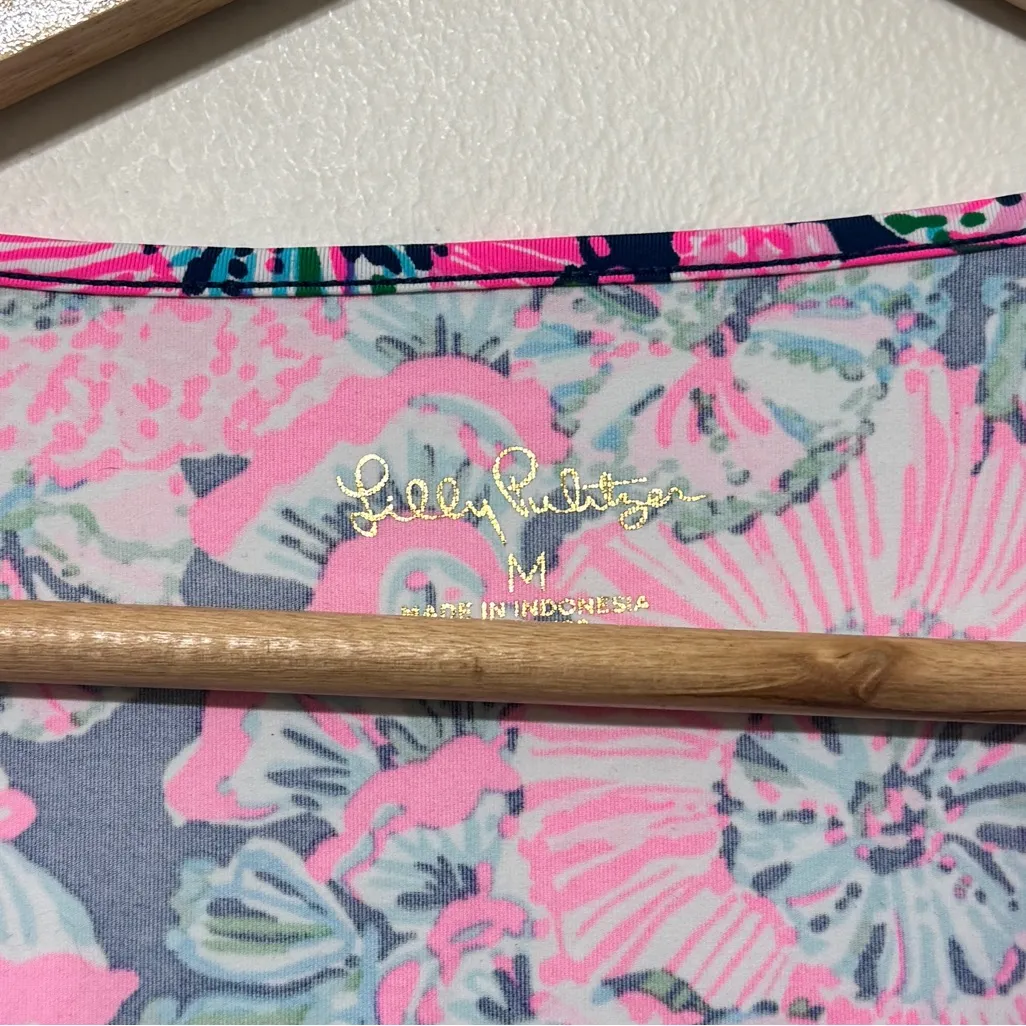 Lilly Pulitzer Johana Cover-Up Dress Size Medium Tropical Pink Blue Oyster Bay - Image 3