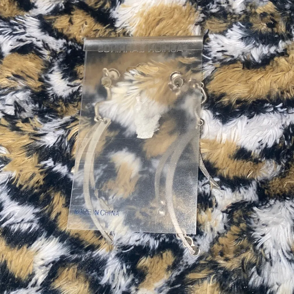 Purple & Silver Jewel Dangling Earrings - Image 3