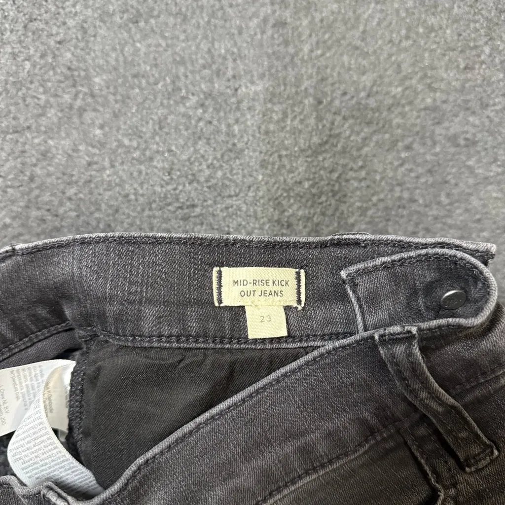 Madewell Mid Rise Kick Out Crop Flare Jeans Beckley Wash Black Women’s 23 - Image 8